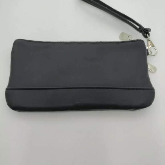 Adrienne Vittadini Studio Black Double Compartment Zip Wristlet Wallet/Clutch - Picture 8 of 8